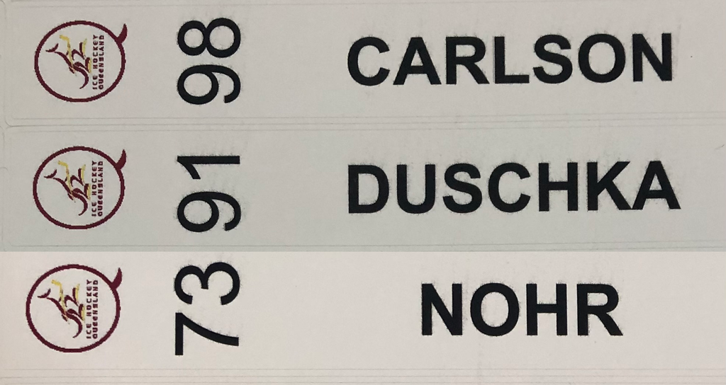 Vinyl Hockey Stick Name Stickers